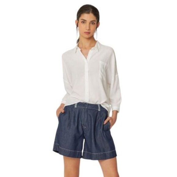 NWT SKFK Naroa-Gots Raw Denim Organic Cotton Bermuda Shorts Pockets EU 38 | US 6 - Picture 1 of 12